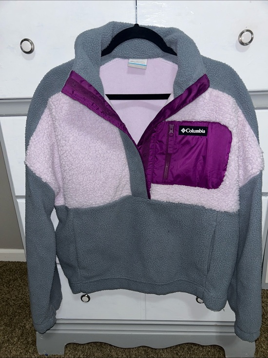 Columbia Jackets & Blazers - Columbia Women’s Lodge Sherpa Fleece Colorblock Pullover Sweater Size Large